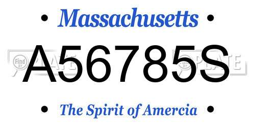 A56785S Massachusetts License Plate