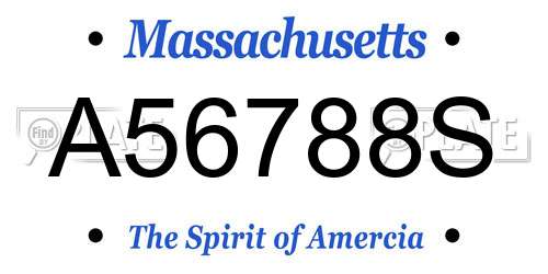 A56788S Massachusetts License Plate