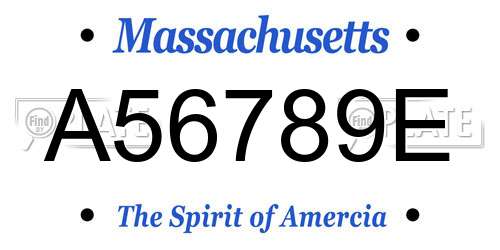 A56789E Massachusetts License Plate
