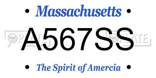 A567SS Massachusetts License Plate