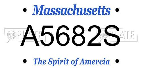 A5682S Massachusetts License Plate