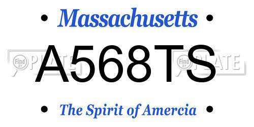 A568TS Massachusetts License Plate