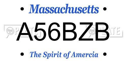 A56BZB Massachusetts License Plate