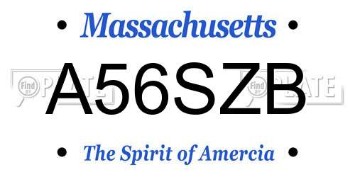 A56SZB Massachusetts License Plate