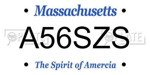 A56SZS Massachusetts License Plate