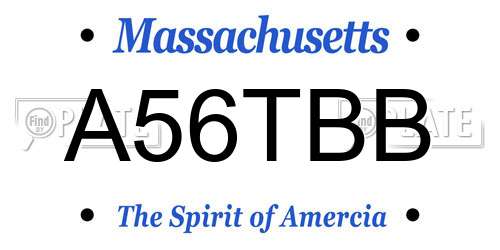 A56TBB Massachusetts License Plate