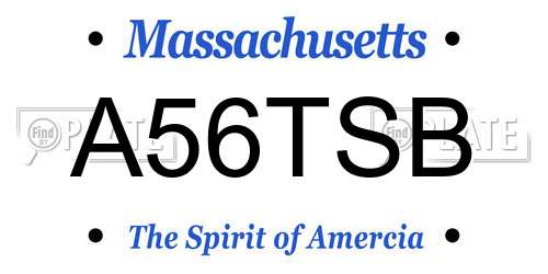 A56TSB Massachusetts License Plate
