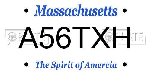 A56TXH Massachusetts License Plate