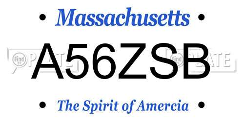A56ZSB Massachusetts License Plate
