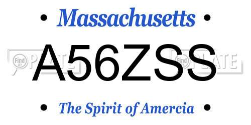 A56ZSS Massachusetts License Plate