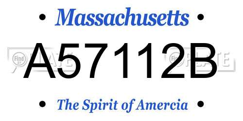 A57112B Massachusetts License Plate