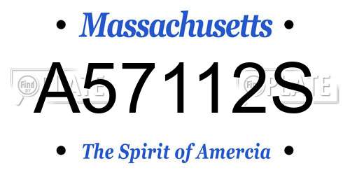 A57112S Massachusetts License Plate