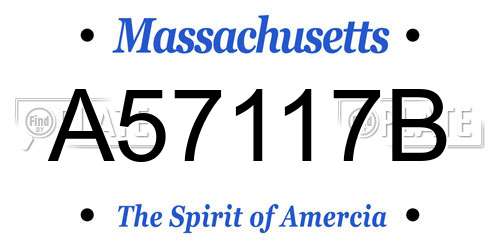 A57117B Massachusetts License Plate