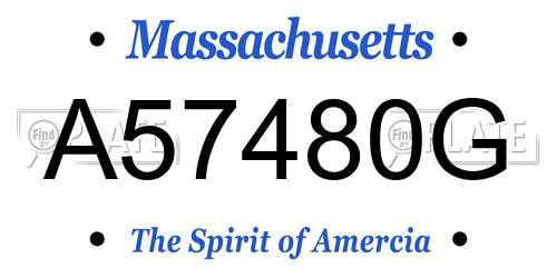 A57480G Massachusetts License Plate