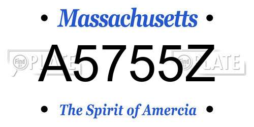 A5755Z Massachusetts License Plate