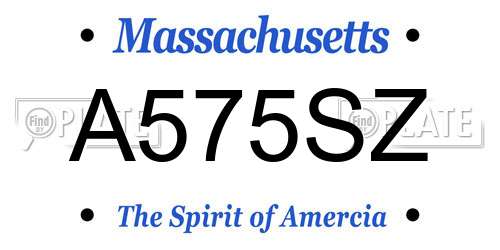 A575SZ Massachusetts License Plate