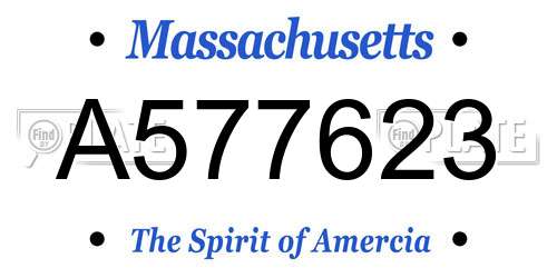 A577623 Massachusetts License Plate