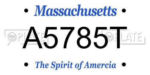 A5785T Massachusetts License Plate