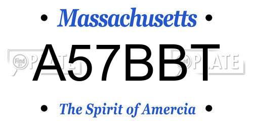 A57BBT Massachusetts License Plate