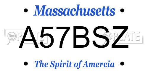A57BSZ Massachusetts License Plate