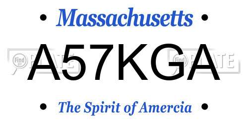 A57KGA Massachusetts License Plate