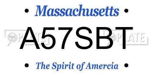 A57SBT Massachusetts License Plate