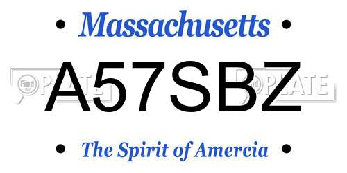 A57SBZ Massachusetts License Plate