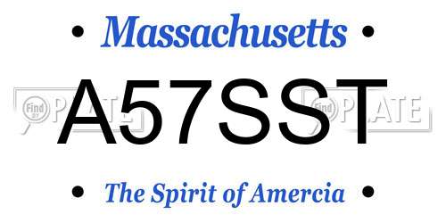 A57SST Massachusetts License Plate