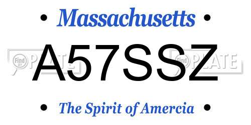A57SSZ Massachusetts License Plate