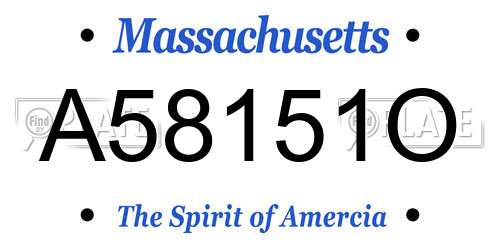 A58151O Massachusetts License Plate