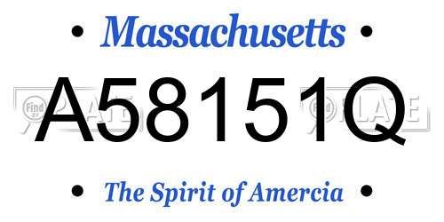 A58151Q Massachusetts License Plate