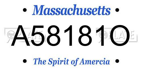 A58181O Massachusetts License Plate