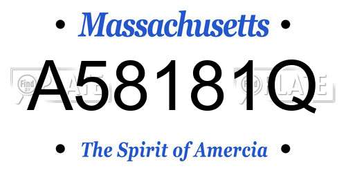 A58181Q Massachusetts License Plate