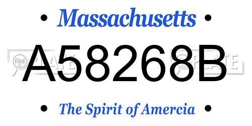 A58268B Massachusetts License Plate