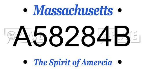 A58284B Massachusetts License Plate