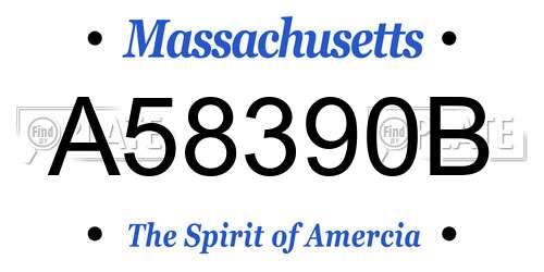 A58390B Massachusetts License Plate
