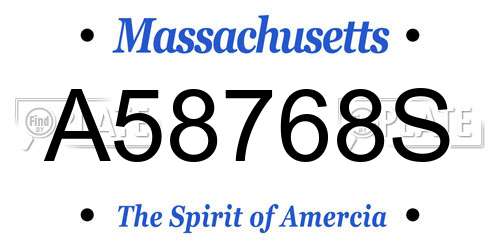 A58768S Massachusetts License Plate