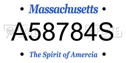A58784S Massachusetts License Plate