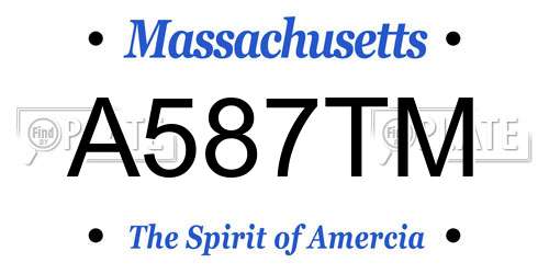 A587TM Massachusetts License Plate