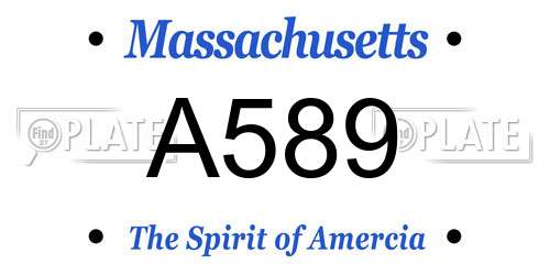 A589 Massachusetts License Plate