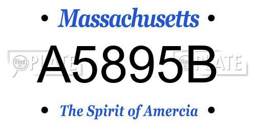 A5895B Massachusetts License Plate