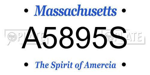 A5895S Massachusetts License Plate
