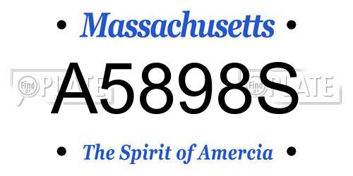 A5898S Massachusetts License Plate