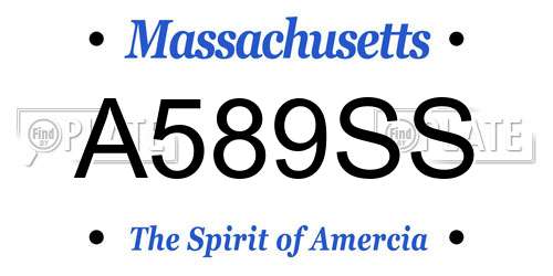 A589SS Massachusetts License Plate