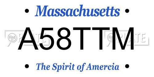 A58TTM Massachusetts License Plate