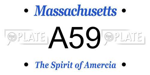 A59 Massachusetts License Plate