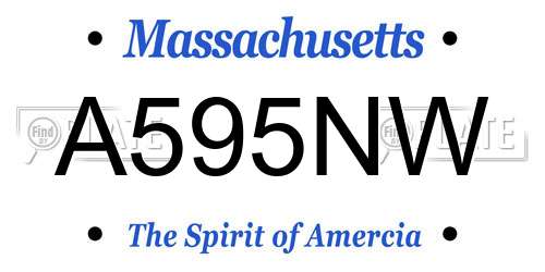 A595NW Massachusetts License Plate