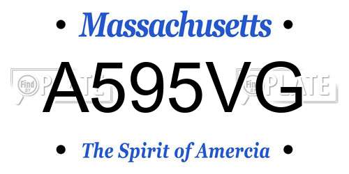 A595VG Massachusetts License Plate