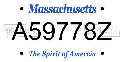 A59778Z Massachusetts License Plate