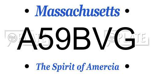 A59BVG Massachusetts License Plate